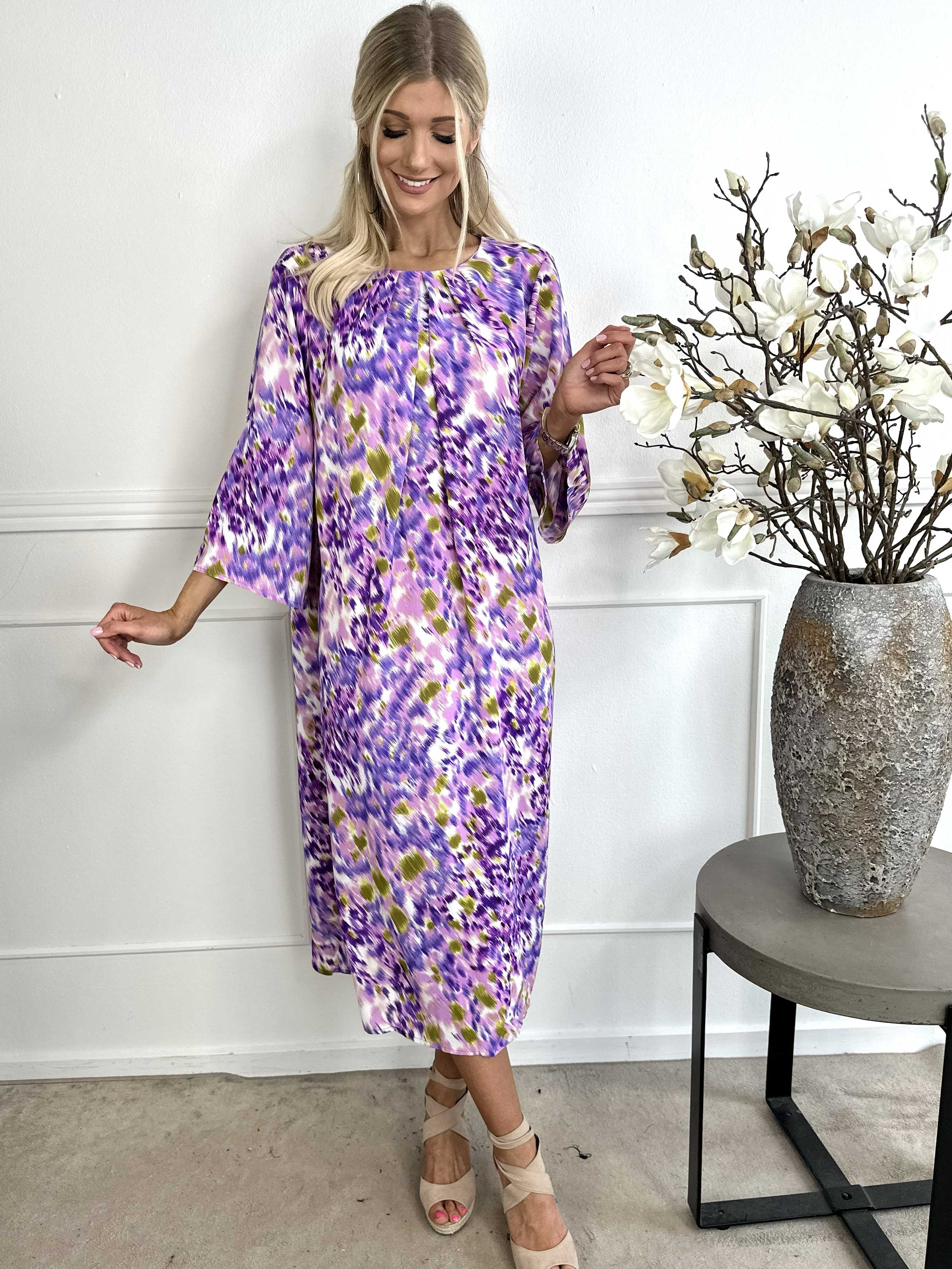 Gigi - Mångfärgad mönstrad tunikaklänning